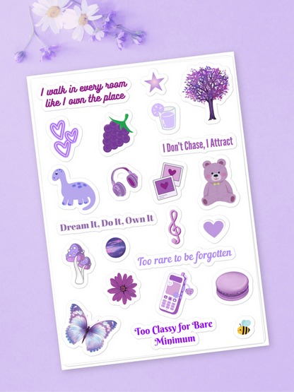 Baddie Affirmation Stickers - Purple Aesthetic